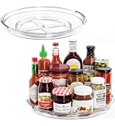 LAMU 2 Pack 12 Inch Lazy Susan Organizer Turntable for Cabinet, Large Clear Spice Rack for Kitche...