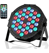 LED Stage DJ Par Lights: RGB 36 LED Uplights with Sound Activated Remote Control - Strobe Light f...