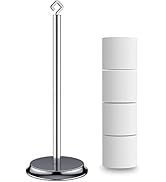KASUNTO Toilet Paper Holder for Bathroom, Metal Free Standing Toilet Paper Storage with Rustproof...