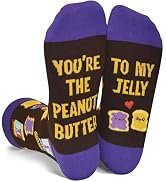 Peanut Butter and Jelly Socks Funny Food Gifts, Novelty Best Friend Socks Cute Couple PBJ Socks