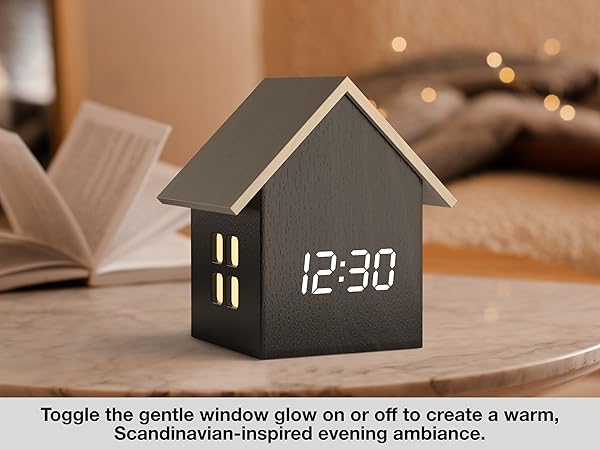nightlight digital alarm clock dim alarm clock house shaped alarm clock