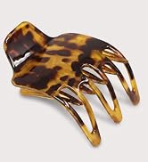 Parcelona French Wide Paw Savana Light Shell 2 ¼” Celluloid Covered Spring Side Slide In Jaw Yoga...