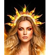 JEAIRTS Light Up Fire Headband Glow Flame Crown Headpiece Led Sun Goddess Hair Accessories for Women