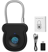 Larimuer Smart Fingerprint Padlock for Luggage - 20 User Capacity, USB Key & Emergency Code, Keyl...
