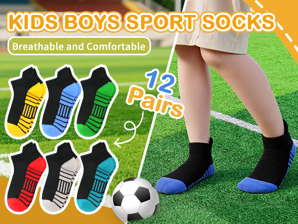 KIDS BOYS SPORT SOCKS Breathable and Comfortable