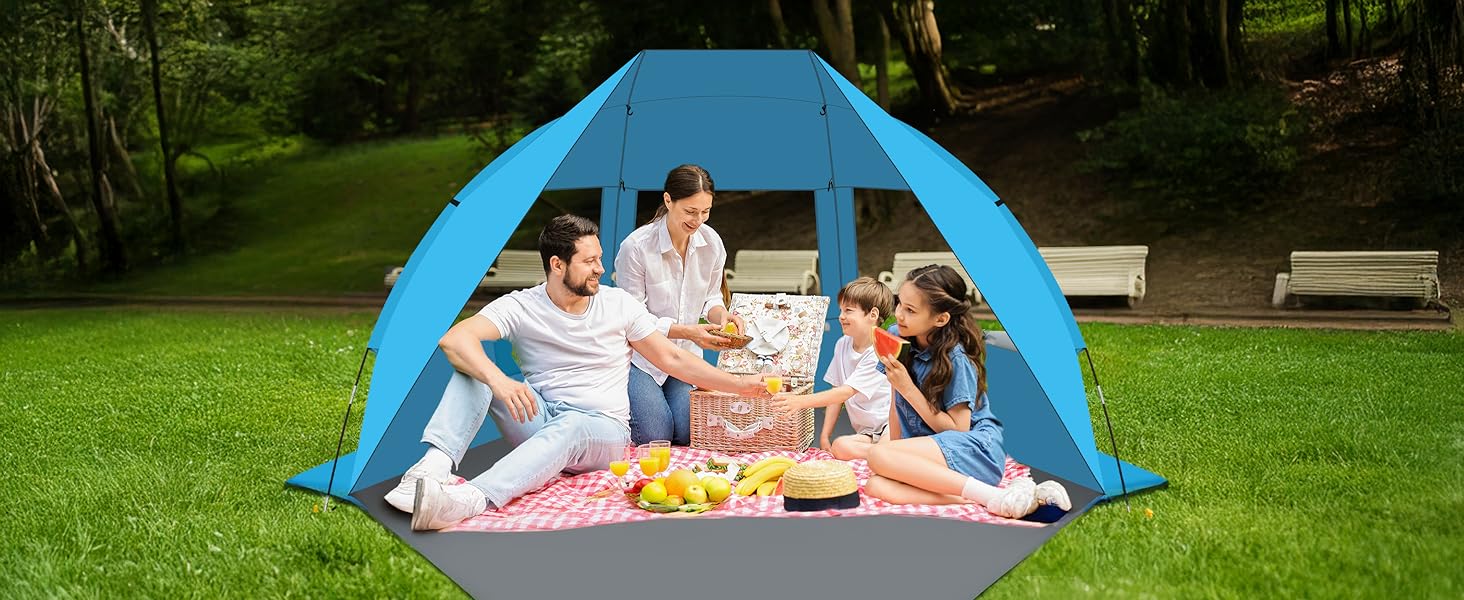 beach shade for family picnic