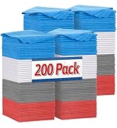 FIXSMITH Shop Towels, Microfiber Cleaning Cloth Bulk, 200 Pack Microfiber Towels for Cars, All-Pu...