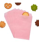 Baby Pink Flat Greaseproof Paper Cookie Bags 4x6 for Bakery Treat Candies Dessert Chocolate Soap ...