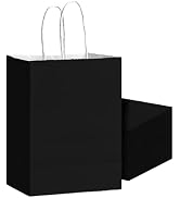 Bakepacker 24Pcs Paper Gift Bag with Handles Bulk Black Paper Bags Multiple Uses (8.3"x6"x3.15", ...