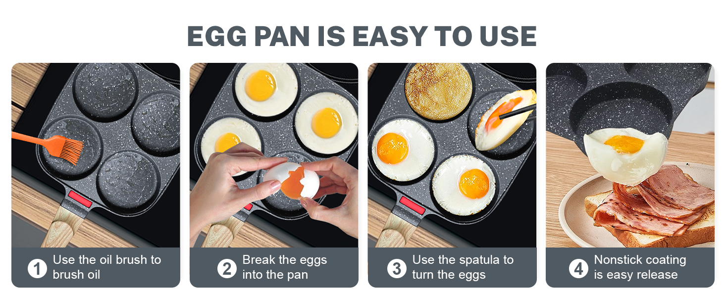 egg poacher pan nonstick 4 eggs