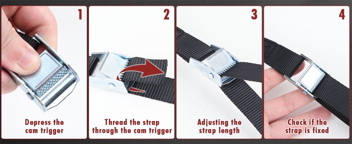 6pk Lashing Straps Black