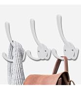 Wall Mounted Coat Hooks 5 Pack Heavy Duty Black Hardware Robe Hooks Decorative for Single Hanging...