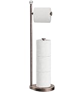 KASUNTO Toilet Paper Holder for Bathroom, Heavy Weighted Metal Free Standing Toilet Paper Storage...