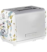 Laura Ashley Elveden White 2 Slice Toaster - Toasters 2 Slice Wide Slot | High Lift Lever, 7 Brow...