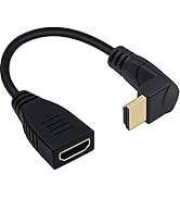 Poyiccot 8K HDMI Extension Cable, Short 8K HDMI 90 Degree Male to Female HDMI 2.1 Cable 48Gbps wi...