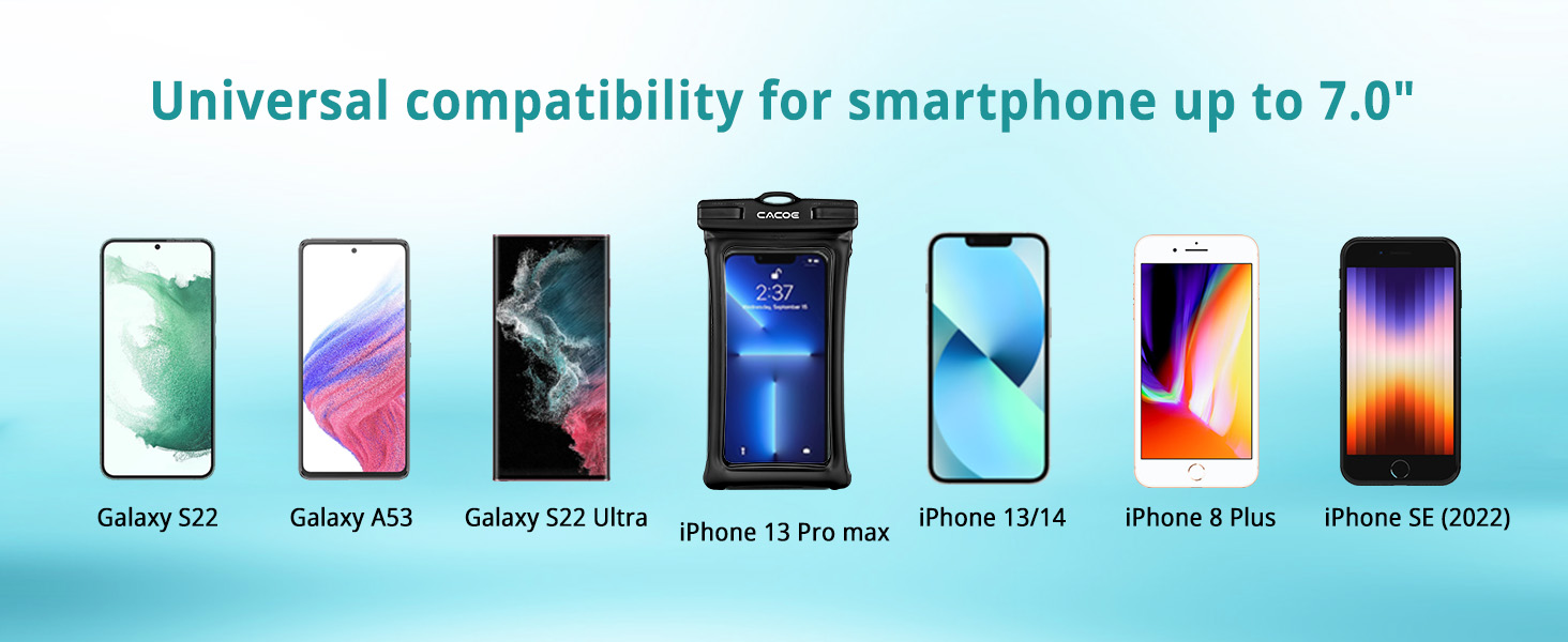 Universal Waterproof Phone PouchCACOE Universal IPX8 Waterproof Phone case