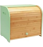 Thalomely Bread Box for Kitchen Countertop, Double Layer Bamboo Bread Storage Container for Homem...