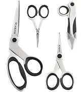 SCAIKTIG Premium Sewing Scissors Bundle, 8" Heavy Duty Fabric Scissors, 5" Embroidery Scissors, 4...