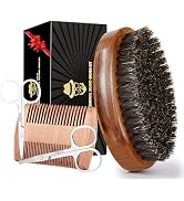 Boar Bristle Beard Brush for Men, Beards and Mustaches Grooming Set Including 100% Pure Boar Bris...