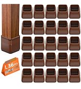 BAIPOK 36Pcs Chair Leg Floor Protectors, Square Silicone Chair Leg Protectors for Hardwood Floors...