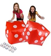 11.8" Jumbo Inflatable Dice, 2pack Outdoor Fun Giant Inflatable Dice Set and 12mm 10pcs Dice for ...