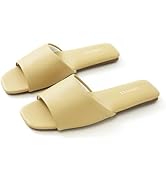 Hyfant Synthetic Leather Flat Sandals Open Toe House Slippers for Men Minimalist Mules Indoor/Out...