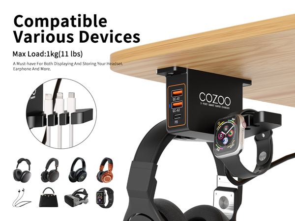 under desk headset stands