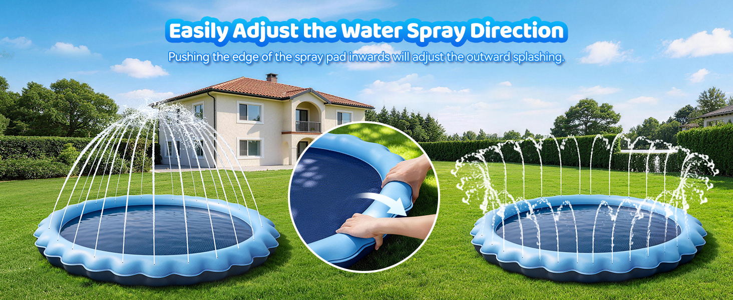 Meowant Splash Pad, Dog Pool, Not-Slip Sprinkler Play Mat