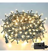 33 FT 100 LED Christmas String Lights Indoor Outdoor, Memory Function & Timer & 8 Modes, UL Certi...