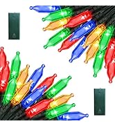 Lomotech Battery Operated Christmas Lights - 2 Pack Total 16ft 50LEDs Battery Mini String Lights ...