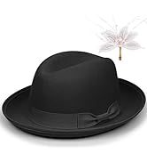 FADACHY Fedora Hats for Women,Women Classic Felt Fedora Wide Brim Hat Fashionable Dress Hats