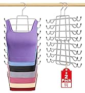 2Pcs Tank Top Hangers Space Saving Hanger Organizer Bra Hangers for Closet Organizer 360° Rotatin...