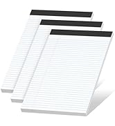 White Legal Pads 8.5 x 11 Narrow Ruled, 3 Pack Notepads College Ruled Pads of Paper With Sturdy B...
