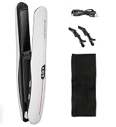 WISDAS Cordless Hair Straightener, 2-in-1 Straightener & Curler with 6 Temperature Settings, Nega...