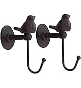 YukaBa 520013 Songbird Wall Hook, Brownish Black (Brownish Black-2Pack Bird)