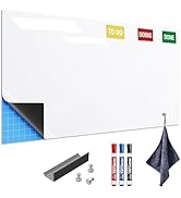 HOMiDEK Adhesive Backing Magnetic Whiteboard Contact Paper - 36" x 48" Peel and Stick Dry Erase B...