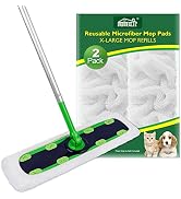 HOMEXCEL Reusable Microfiber X-Large Mop Pads Compatible with Swiffer XL Sweeper,Washable Wet Pad...