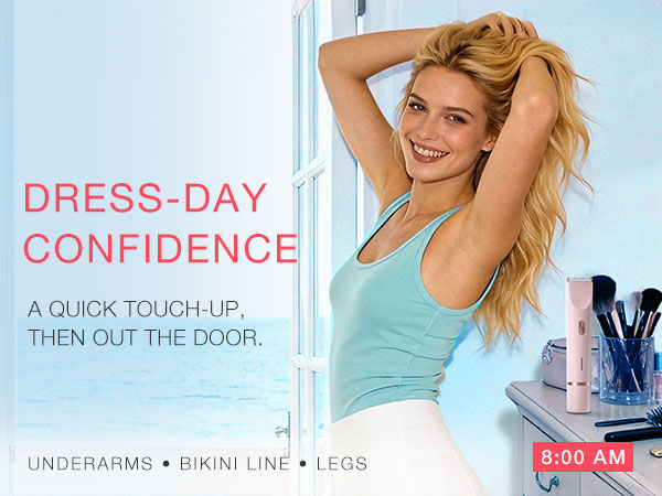 Bikini Trimmer for Women Dual Heads,Gentle Electric Razor Bikini Line,Underarms,Legs,Facial USB-C