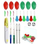 Keepsweat 25 Pcs Needle Threaders Kit,Needle Threaders for Hand Sewing,Include Fish Mouth Easy Th...