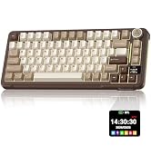 SOLAKAKA A75pro-CreamBrown 75% Mechanical Keyboard with Screen