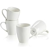 Sweese 601.401 Porcelain Mugs - 16 Ounce (Top to the Rim) for Coffee, Tea, Cocoa, Set of 4, White