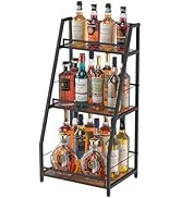 3-Tier Liquor Stand for Home Bar, Stepped Wine Rack Freestanding Floor for Liquor Whiskey Wine, V...