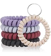 BIHRTC Pack of 5 Mix Color Plastic Coil Wrist Coil Stretch Wristband Elastic Stretchable Spiral B...