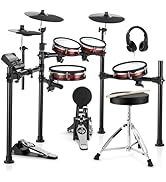 Donner DED-200 MAX Electronic Drum Set with Industry Standard Mesh Heads, 10'' Snare, 10'' Tom3, ...