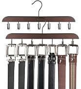 Mkono Belt Hanger Set of 2 Wooden Belts Tie Organizer for Closet Storage Accessories with 14 Hook...