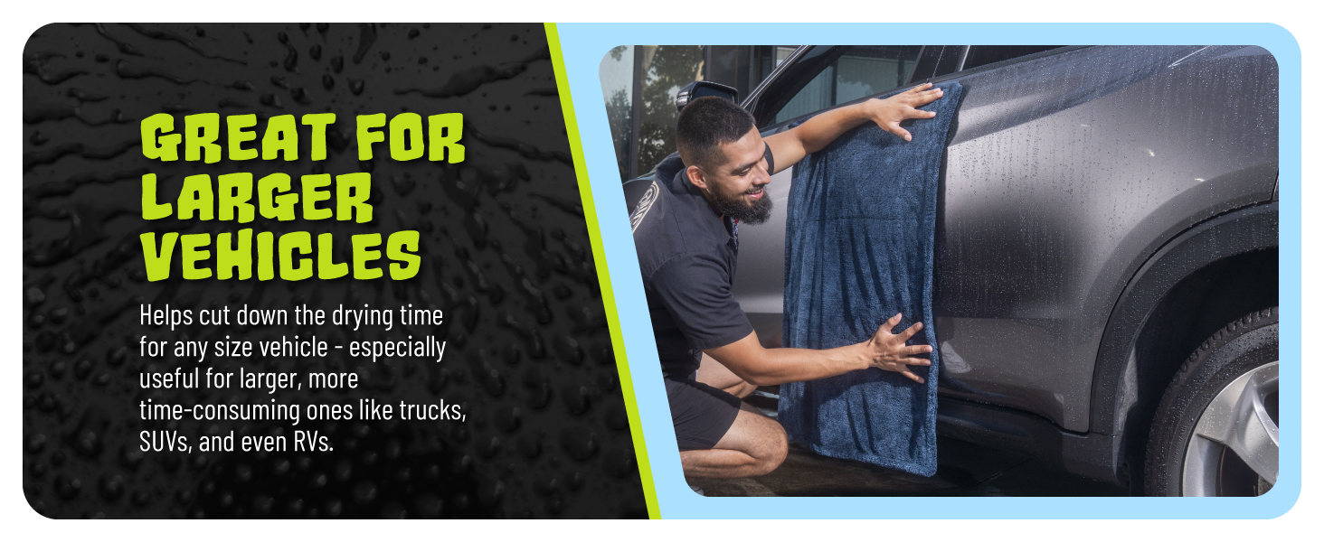 After Wash spray helps towels glide; speeds drying; smooth finish; streak-free results