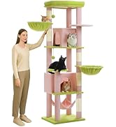MUTTROS Flower Cat Tree for Large Indoor Cats, 71.2-Inch Tall Multi-Level Cat Tower with Scratchi...