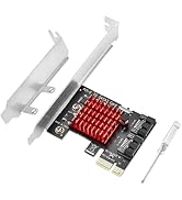 ELUTENG PCIE SATA Expansion Card 2 Port SATA PCIE Card 6GB/s PCI-E X1 SATA 3.0 Controller Plug an...