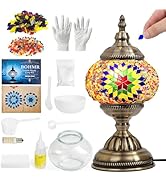 BOHMR DIY Turkish Mosaic Lamp Kit for Adults, Vibrant Stained Glass Table Lamp, Antique Moroccan ...
