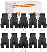 Muelnmey 10PCS Extension Cord Ends Electrical Replacement Plug NEMA 5-15P 15A 125V Black Shell 2P...